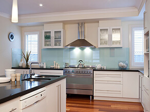 Cream kitchen with white furniture